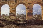 Christoffer Wilhelm Eckersberg View through three northwest arches of the Colossum in Rome,Storm gathering over the city china oil painting reproduction